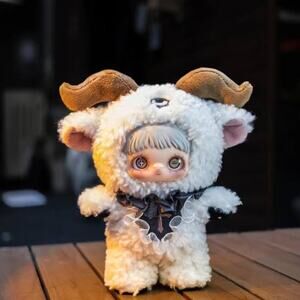 NWT Maymei Dark Forest fiend White plush bag charm